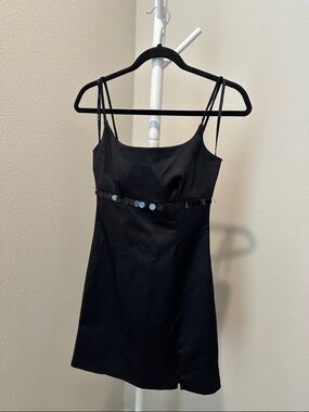 All That Jazz Black Mini Dress with Sequin Bust